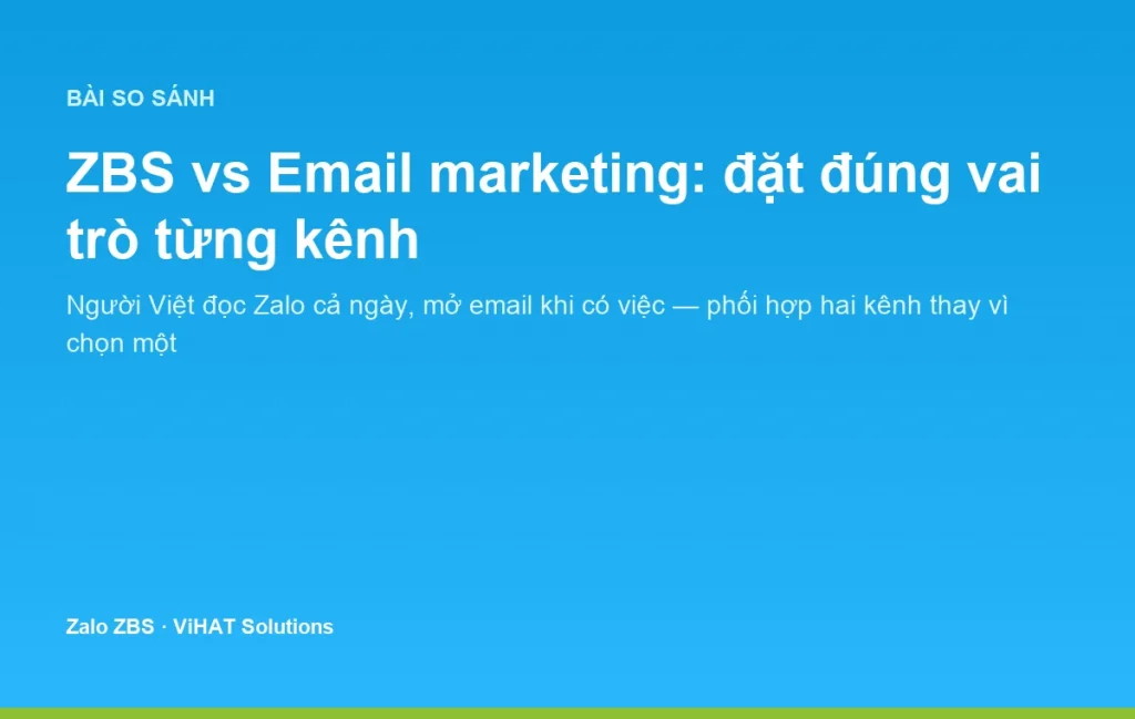 ZBS và email marketing: hai kênh, hai vai trò trong cùng một phễu bán hàng