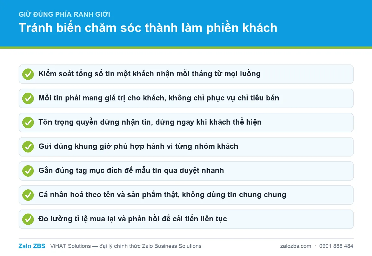 Bảy nguyên tắc giúp giữ chân khách mà không biến chăm sóc thành làm phiền.