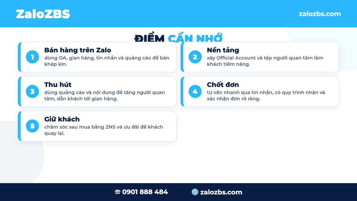 Quy trình tư vấn và chốt đơn khi bán hàng trên Zalo