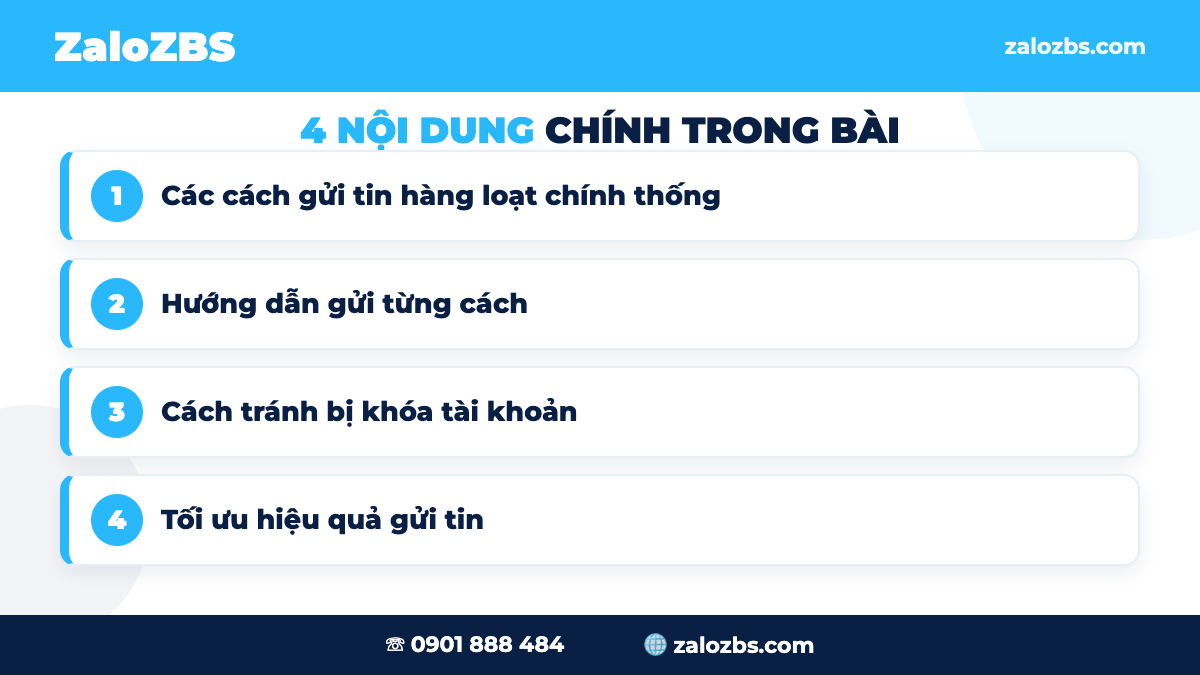 Các cách gửi tin nhắn hàng loạt trên Zalo chính thống