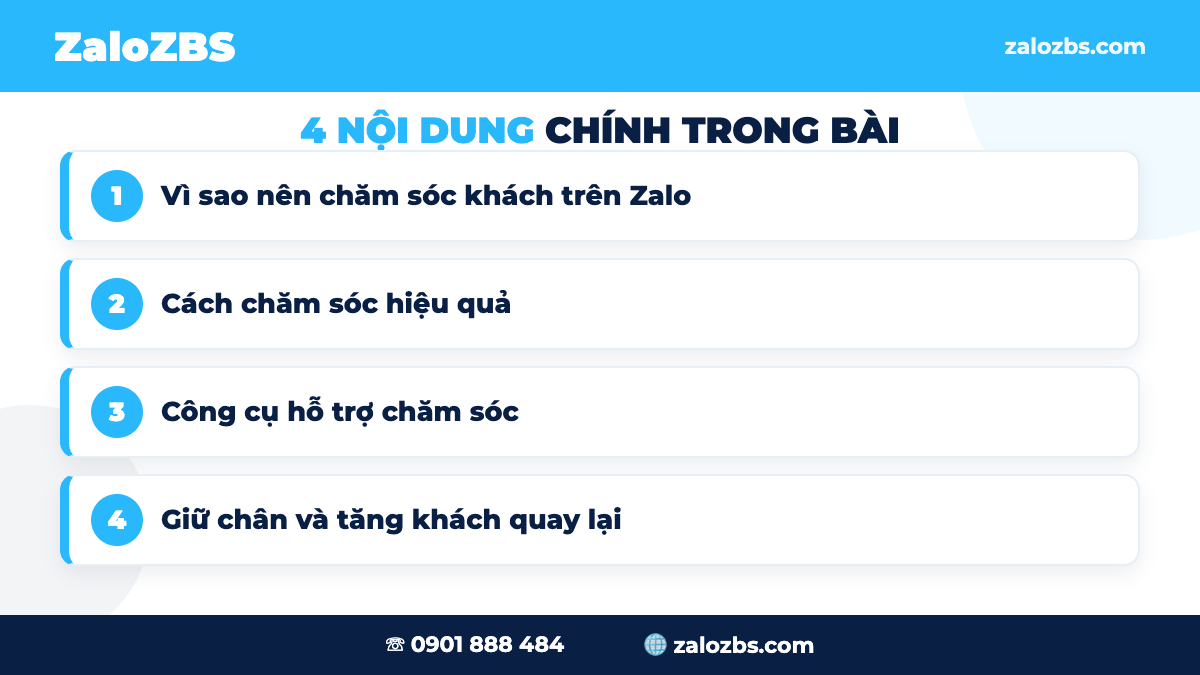 Vì sao nên chăm sóc khách hàng trên Zalo