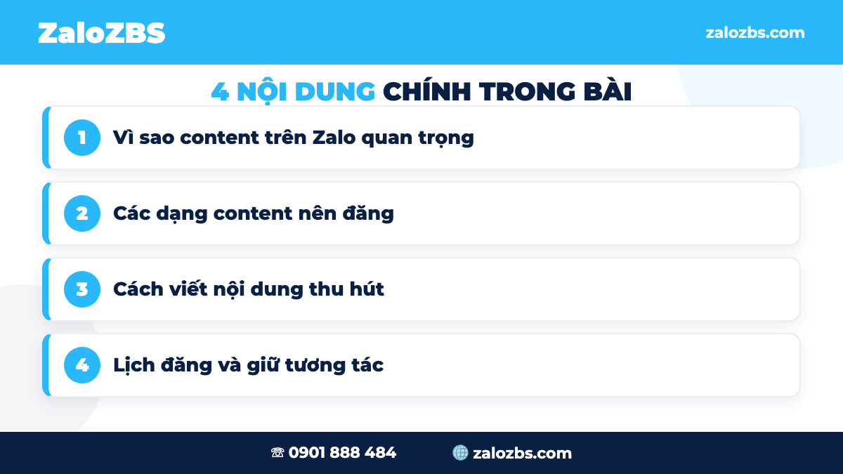 Vì sao content trên Zalo quan trọng với doanh nghiệp