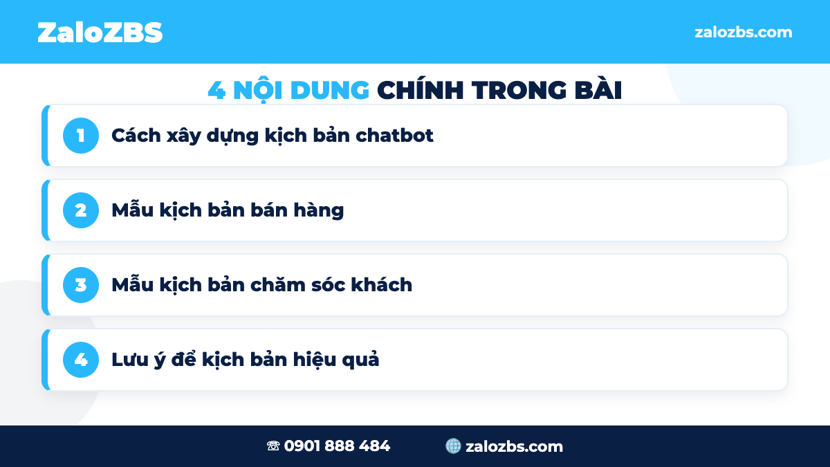 Cách xây dựng kịch bản chatbot Zalo hiệu quả
