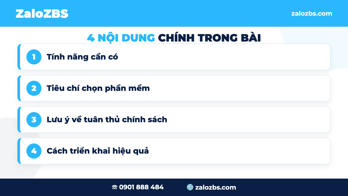 Tính năng cần có của phần mềm Zalo marketing