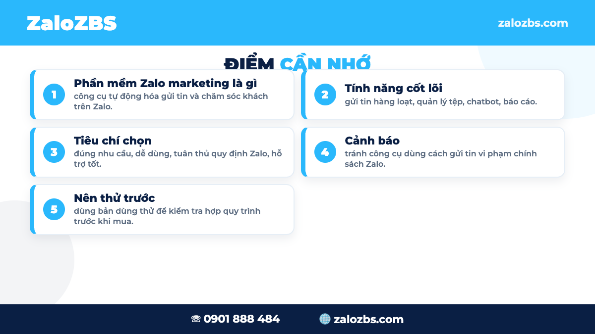 Lưu ý tuân thủ chính sách khi dùng phần mềm Zalo marketing