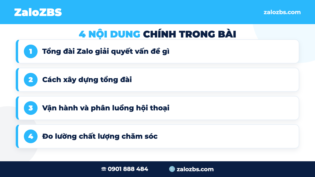 Tổng đài chăm sóc khách hàng trên Zalo